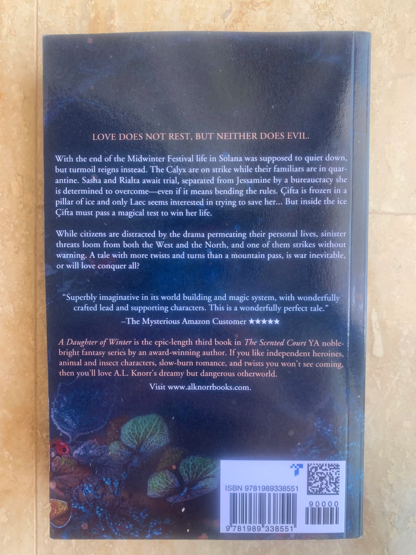 Daughter of Winter paperback back cover photo