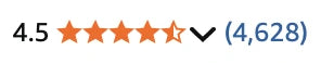 4.5 out of 5 stars from 4,628 Amazon reviews