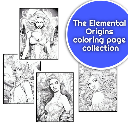 The Elemental Origins Coloring Pages Collection